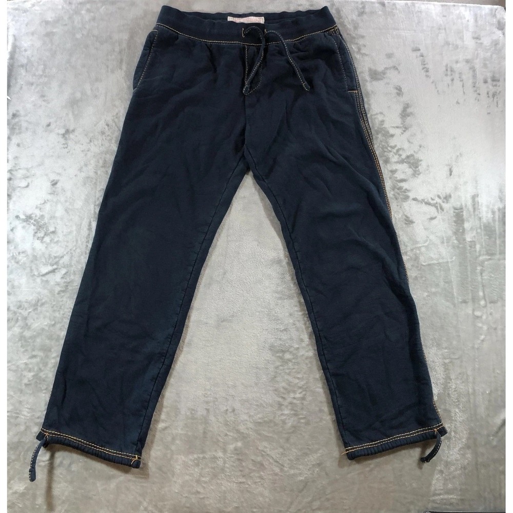 True Religion Sweatpants Mens 34x30 Blue Fleece Joggers Drawstring Hem Logo